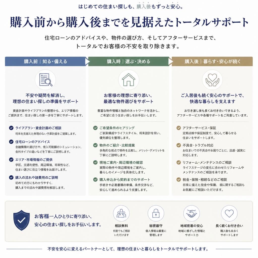 後悔を防ぐためのサポート内容